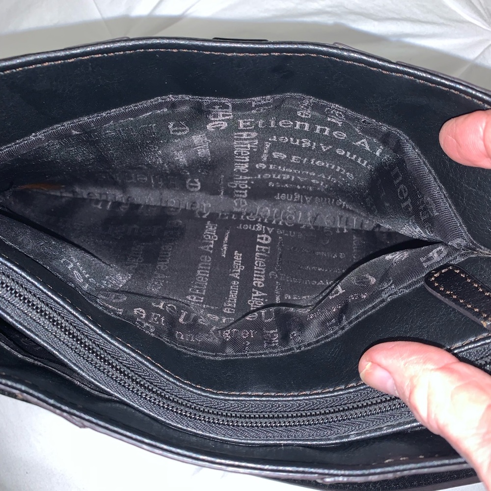 Vintage Etienne Aigner Chic Black Leather Shoulder Bag like new - Picture 12 of 16